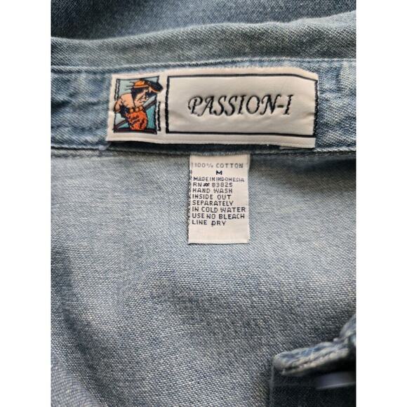 Vintage Passion-I EUC Route 66 Short Sleeve Denim Women Shirt Hot Rod Medium - Picture 7 of 11